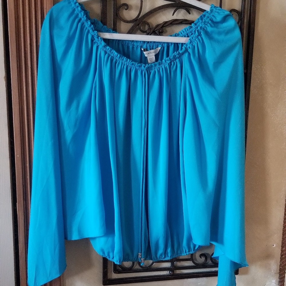 Boston Proper turquoise blouse